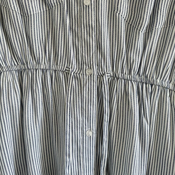 Japna Blue White Stripe Button Down Dress Size M NWT - Picture 3 of 4